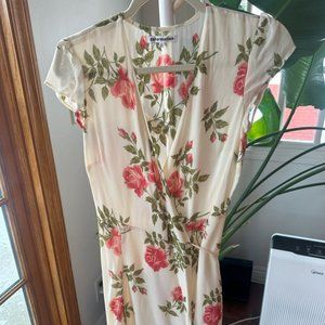 New Reformation Radley Dress in Jolie White Red Floral Mini Wrap size small